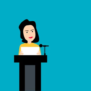 Public speaking Speaker Woman Stickdatei