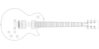 Les paul guitar Electric guitar Blueprint Stickdatei – Musik