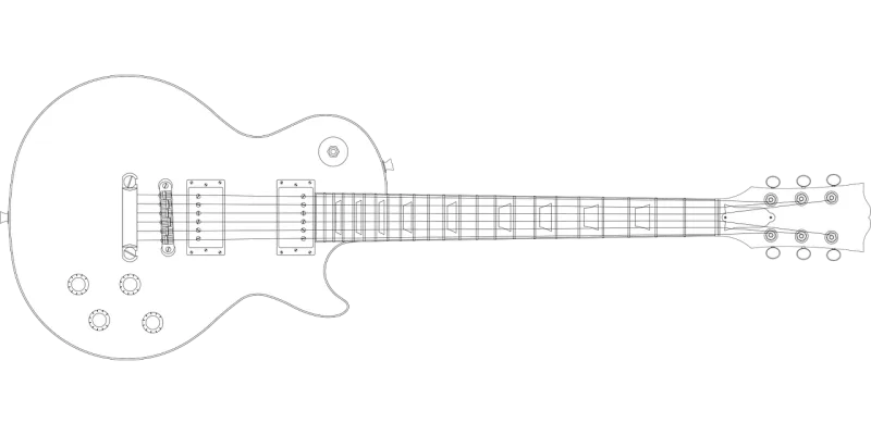 Les paul guitar Electric guitar Blueprint Stickdatei – Musik