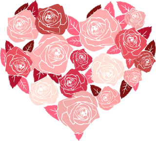Rose Rose flower Heart Stickdatei