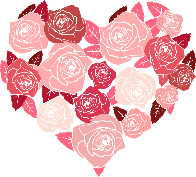 Rose Rose flower Heart Stickdatei – Blumen