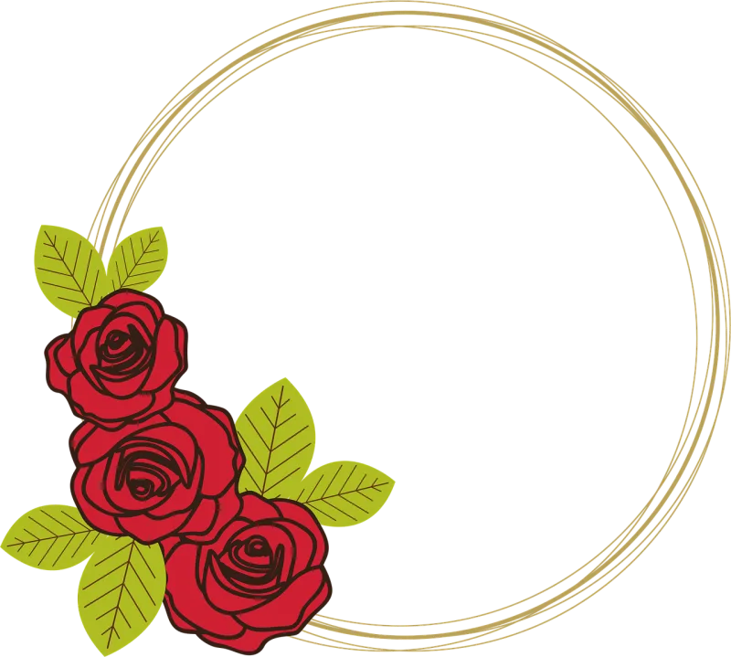 Frame Boundary Rose Stickdatei – Blumen