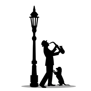 Saxophone Saxophonist Silhouette Stickdatei