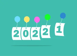 New year Balloons Banner Stickdatei