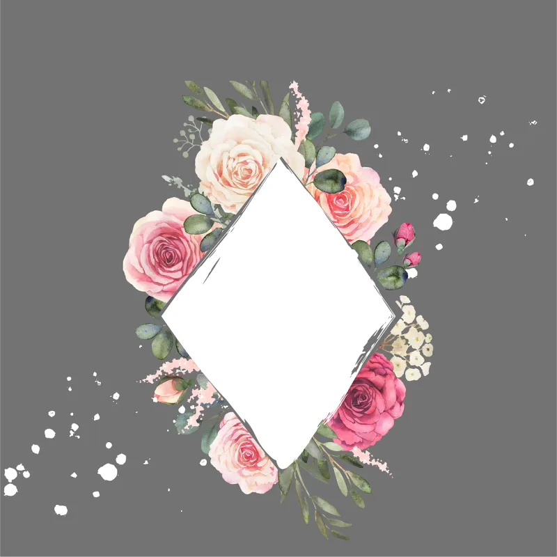 Frame Boundary Flowers Stickdatei – Herzen & Liebe