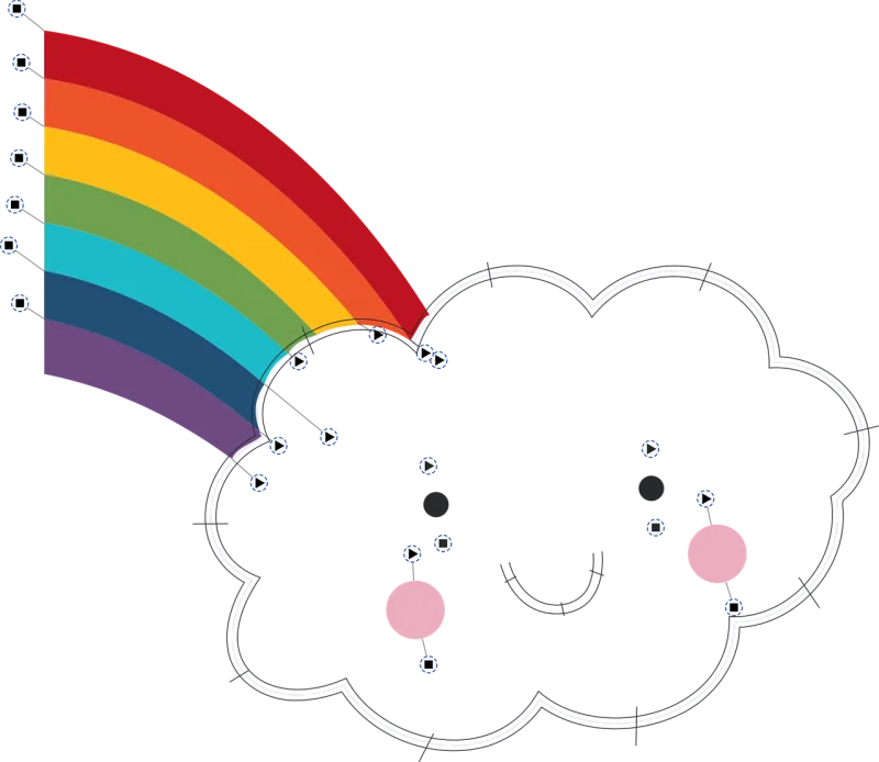 Rainbow Cloud Embroidery design Stickdatei – Natur