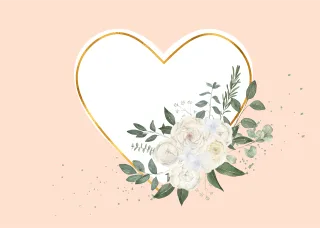 Heart Beautiful flowers Frame Stickdatei