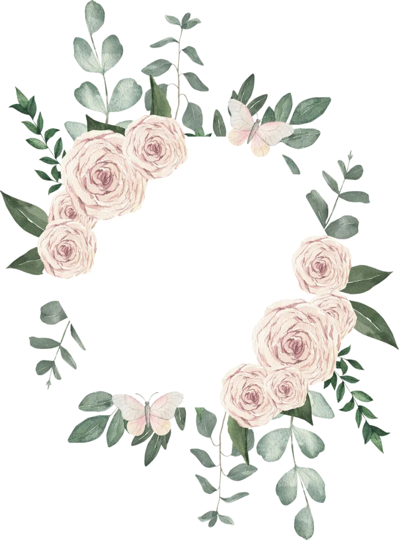 Wreath Greetting card Floral frame Stickdatei – Herzen & Liebe