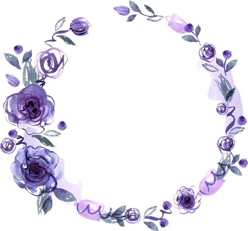 Greetting card Floral frame Purple frame Stickdatei – Herzen & Liebe