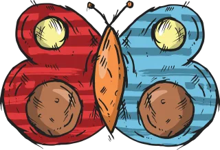 Butterfly Insect Cartoon Stickdatei