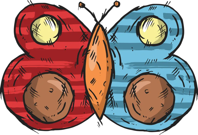 Butterfly Insect Cartoon Stickdatei – Tiere