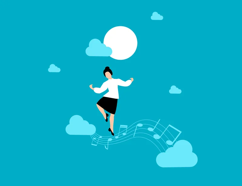 Woman Dancing Music Stickdatei – Musik