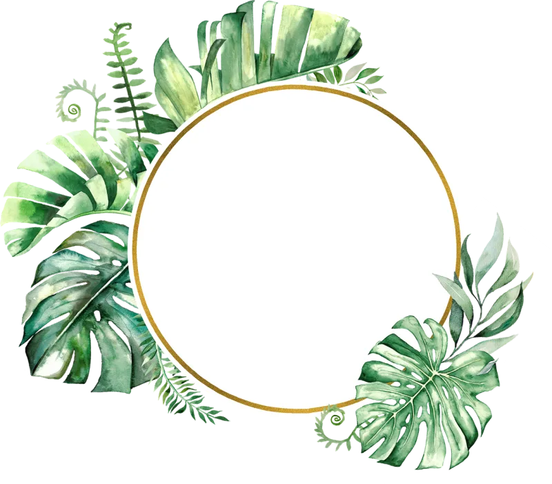 Leaves Wreath Frame Stickdatei – Herzen & Liebe