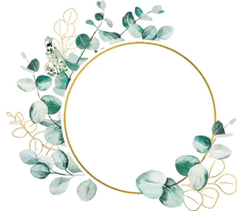 Leaves Wreath Frame Stickdatei – Herzen & Liebe