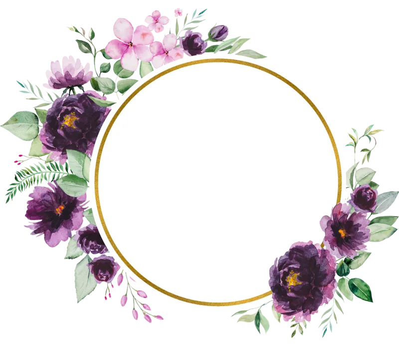 Flowers Wreath Frame Stickdatei – Herzen & Liebe