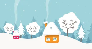 Winter Snow Village Stickdatei