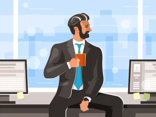 Businessman Workplace Office Stickdatei