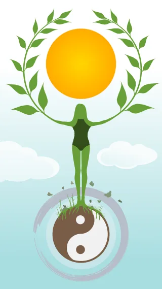 Tree Woman Yin and yang Stickdatei