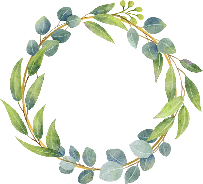 Leaves Wreath Frame Stickdatei – Herzen & Liebe