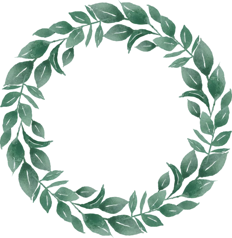 Leaves Wreath Frame Stickdatei – Weihnachten