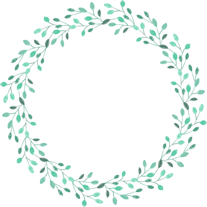 Leaves Wreath Frame Stickdatei – Herzen & Liebe