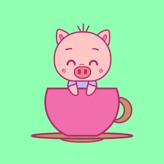 Pig Cup Mug Stickdatei