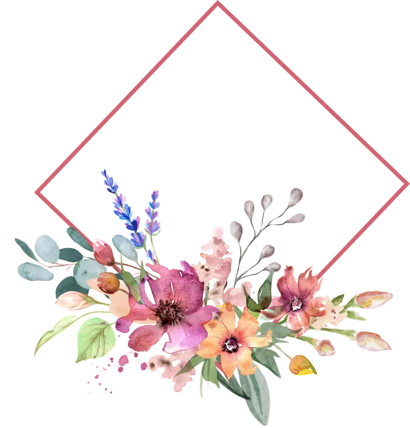 Frame Flowers Decorate Stickdatei – Herzen & Liebe