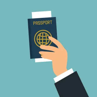 Passport Holding Ticket Stickdatei