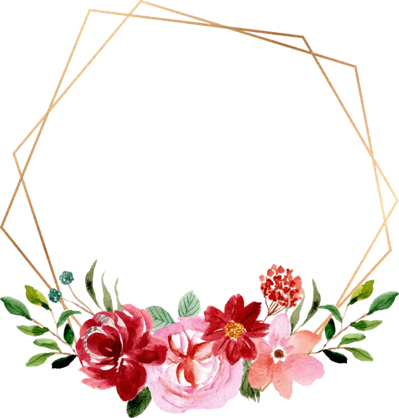 Frame Decorate Beautiful flowers Stickdatei – Blumen