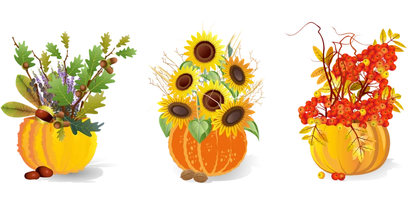 Autumn Flower arrangement Pumpkins Stickdatei – Blumen