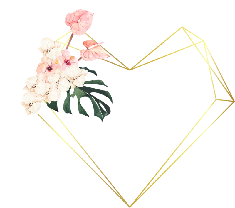 Frame Copy space Flowers Stickdatei – Herzen & Liebe