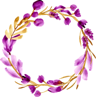 Purple flowers Wreath Floral frame Stickdatei