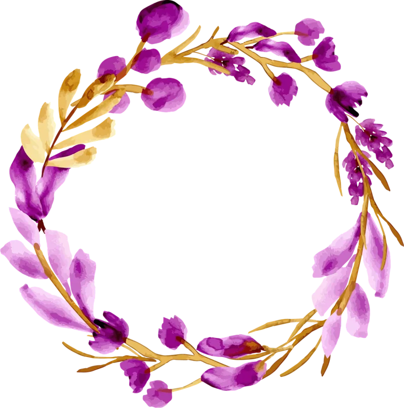 Purple flowers Wreath Floral frame Stickdatei – Weihnachten