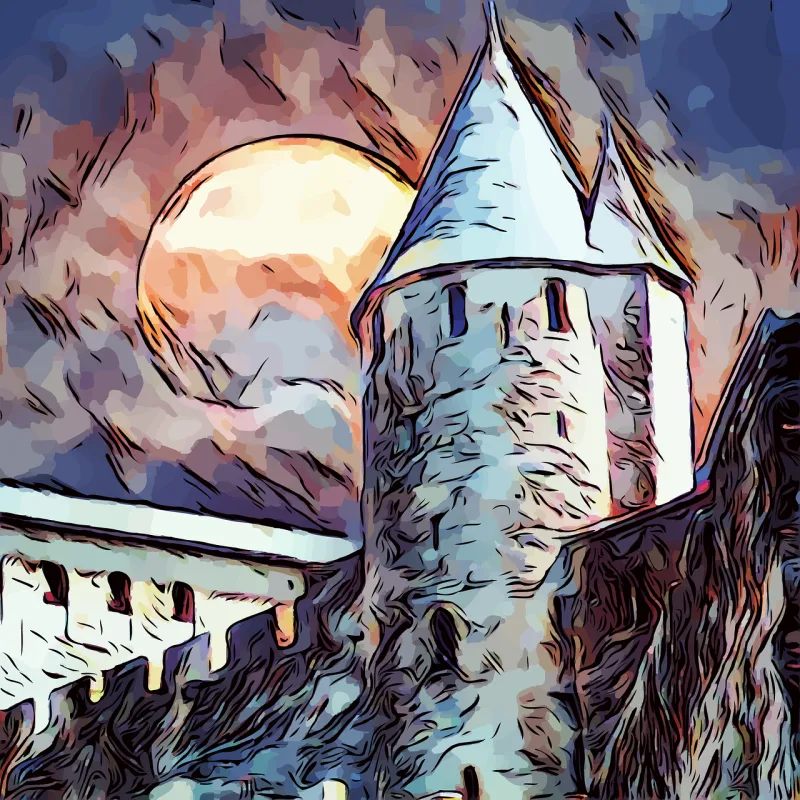 Building Architecture Medieval Stickdatei – Kinder