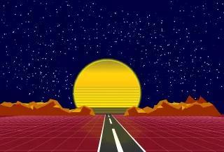 Landscape Sunset Night Stickdatei