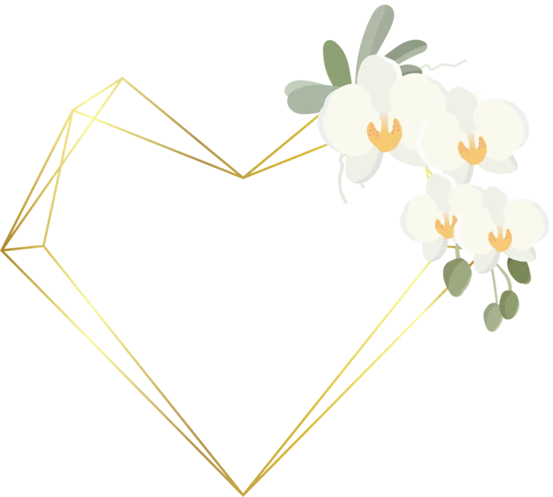 Flowers Orchid Heart Stickdatei – Blumen