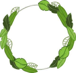 Leaves Wreath Frame Stickdatei