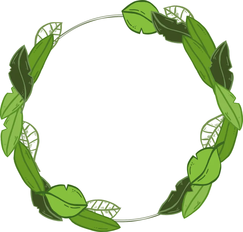 Leaves Wreath Frame Stickdatei – Weihnachten