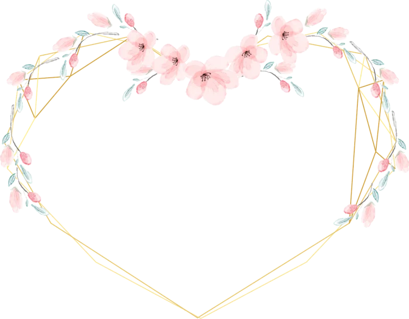 Heart Wedding Happy Stickdatei – Blumen