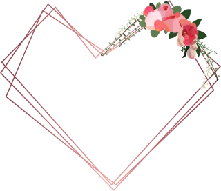 Heart Flower background Decorative frame Stickdatei – Herzen & Liebe