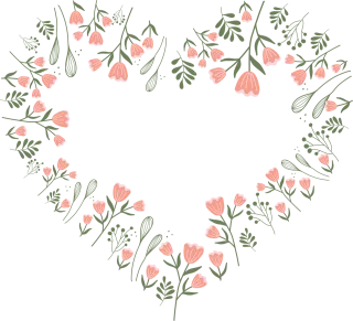 Heart Floral background Decorative frame Stickdatei