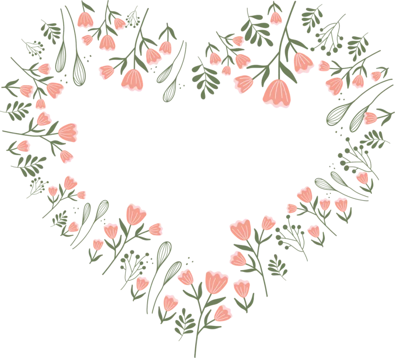 Heart Floral background Decorative frame Stickdatei – Herzen & Liebe