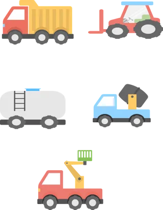 Heavy equipment Truck Icons Stickdatei