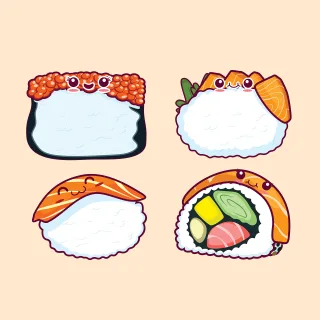 Rice ball Japanese food Cartoon Stickdatei