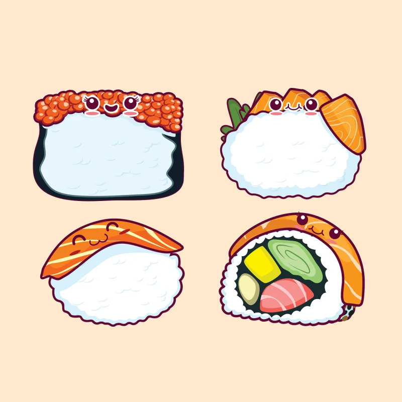 Rice ball Japanese food Cartoon Stickdatei – Essen & Trinken
