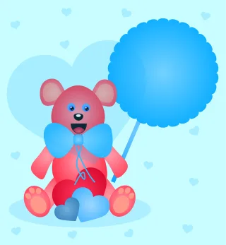Teddy bear Card Spend Stickdatei