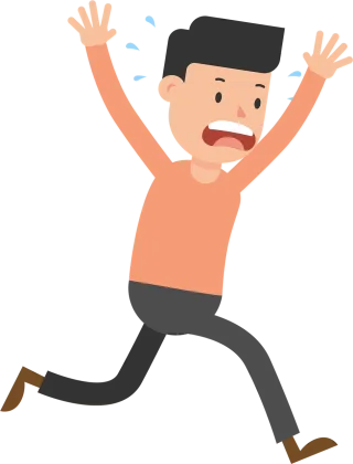 Man Running away Scared Stickdatei