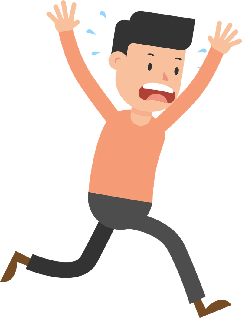 Man Running away Scared Stickdatei – Sport