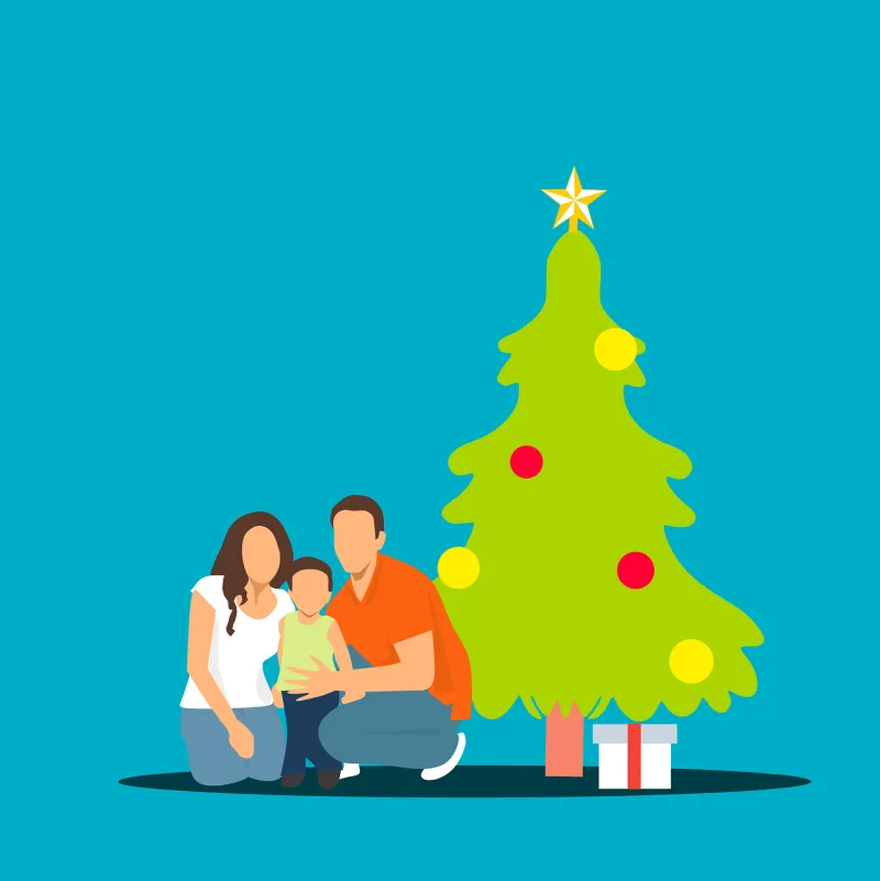 Christmas Nature Family Stickdatei – Weihnachten