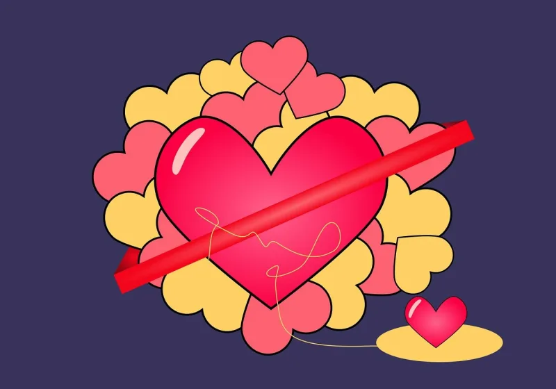 Hearts Romantic Beautiful wallpaper Stickdatei – Herzen & Liebe